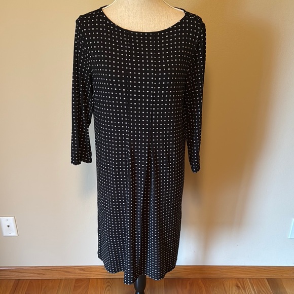 J. Jill Black and White Patterned Long Sleeve Dress - Picture 5 of 6